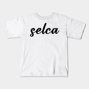 selca letter typography Kids T-Shirt